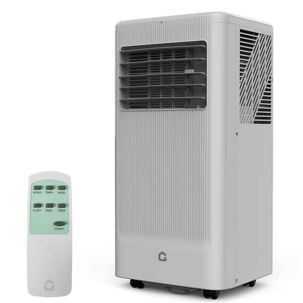 8000 BTU (DOE) 5000 BTU (SACC) Portable Air Conditioner Cools 350 sq. ft. with Cooling Dehumidifier 3 Speeds Fan in Gray