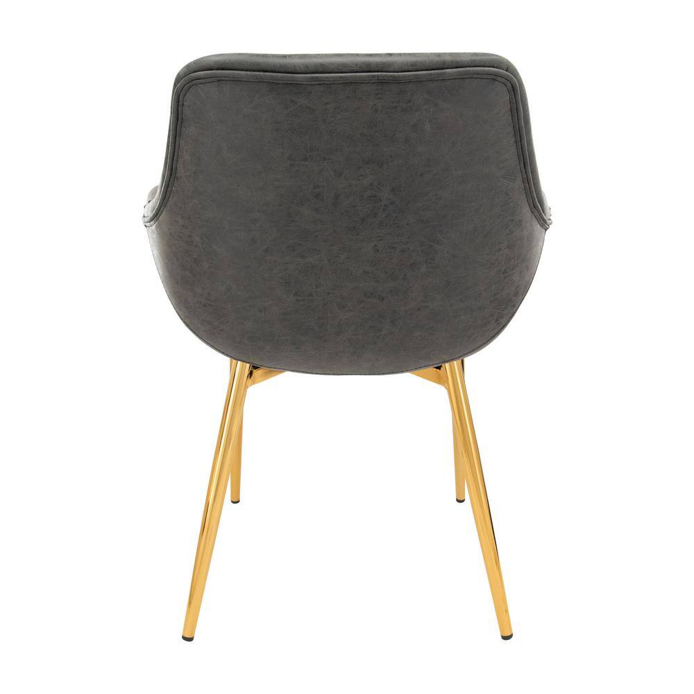 Charcoal Black Metal Arm Chair with Modern Design