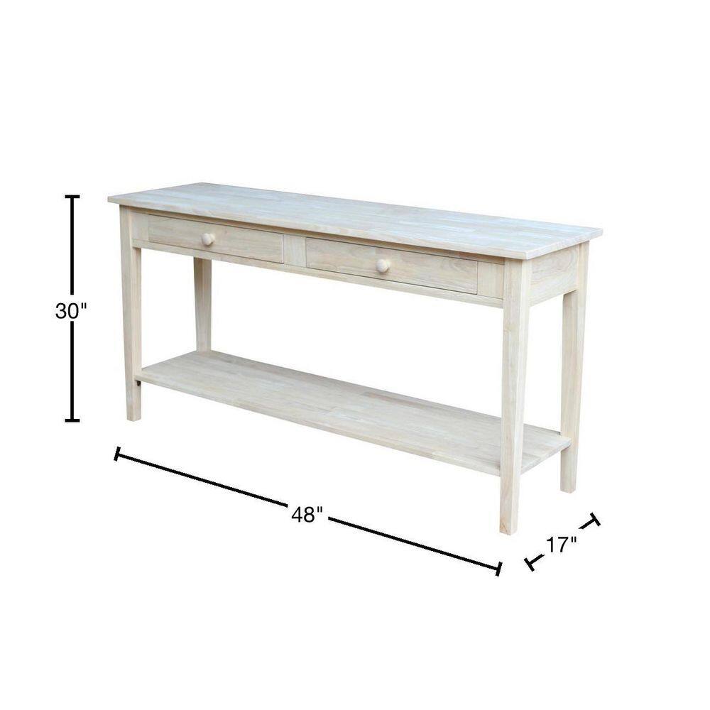 Spencer Light Brown Solid Wood Console Table with Storage