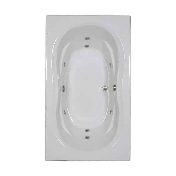 Comfortflo 72 in. Rectangular Drop-in Whirlpool Bathtub in White