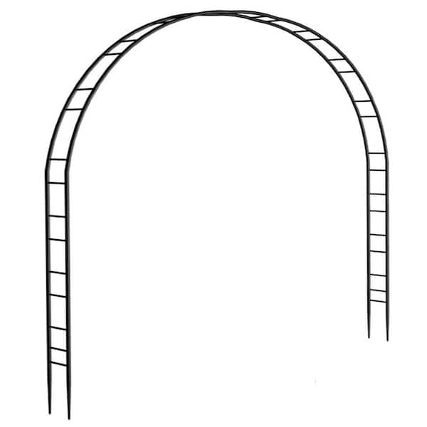 110.4 Inch Steel Large Arch Trellis for Garden Outdoor Ceremony Climbing Plants and Event Backdrop Black