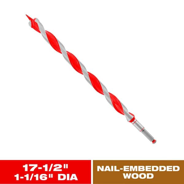 1-1/16 in. x 17-1/2 in. Carbide Auger Drill Bit for Wood and Nail-Embedded Wood