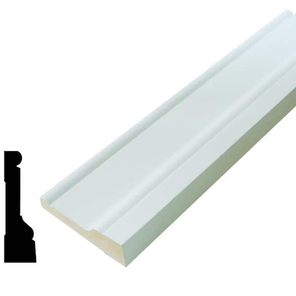 Alexandria Moulding 1-1/16 in. x 3-1/2 in. Primed Finger-Jointed Pine Wood Casing Moulding