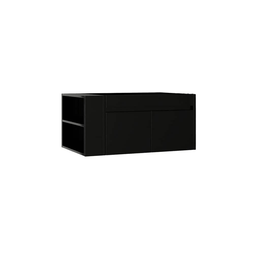 36 in. Bath Vanity Cabinet without Top in Black with Double Doors, Interior Storage, Open Side Storage Compartment price history on PriceWatchPro