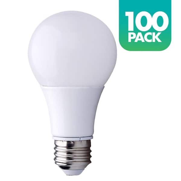 60-Watt Equivalent A19 LED Light Bulb, 2700K Soft White, (100-Pack)