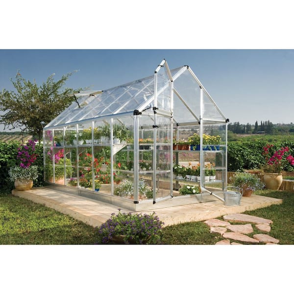 CANOPIA by PALRAM Snap and Grow 6 ft. x 12 ft. Silver/Clear DIY Greenhouse Kit