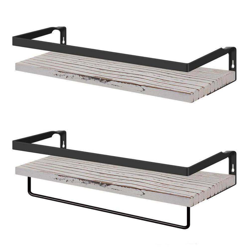 Dracelo 16.53 in. W x 5.83 in. D x 4.52 in. H Grey Wood Wall Mount 