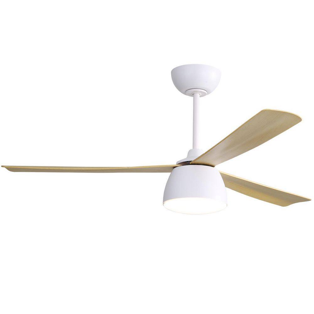 Sofucor 52 in. LED Indoor/Outdoor White Modern Ceiling Fan with Light