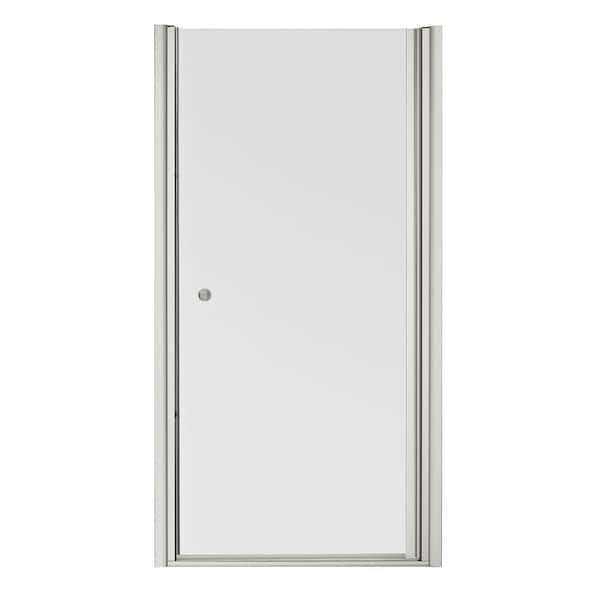 KOHLER Fluence 39 in. x 65-1/2 in. Frameless Pivot Shower Door in Matte Nickel Finish with Handle