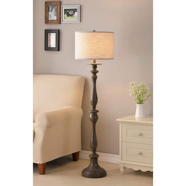 woodgrain laney floor lamp