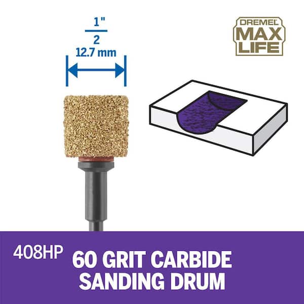 Dremel Max Life 60 Grit Carbide Rotary Sanding Drum 408HP - The