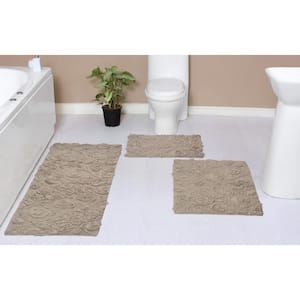 HOME WEAVERS INC Radiant Collection 100% Cotton Bath Rugs Set, 3-Pcs Set  with Contour, Ivory BRA3PC172120IV - The Home Depot