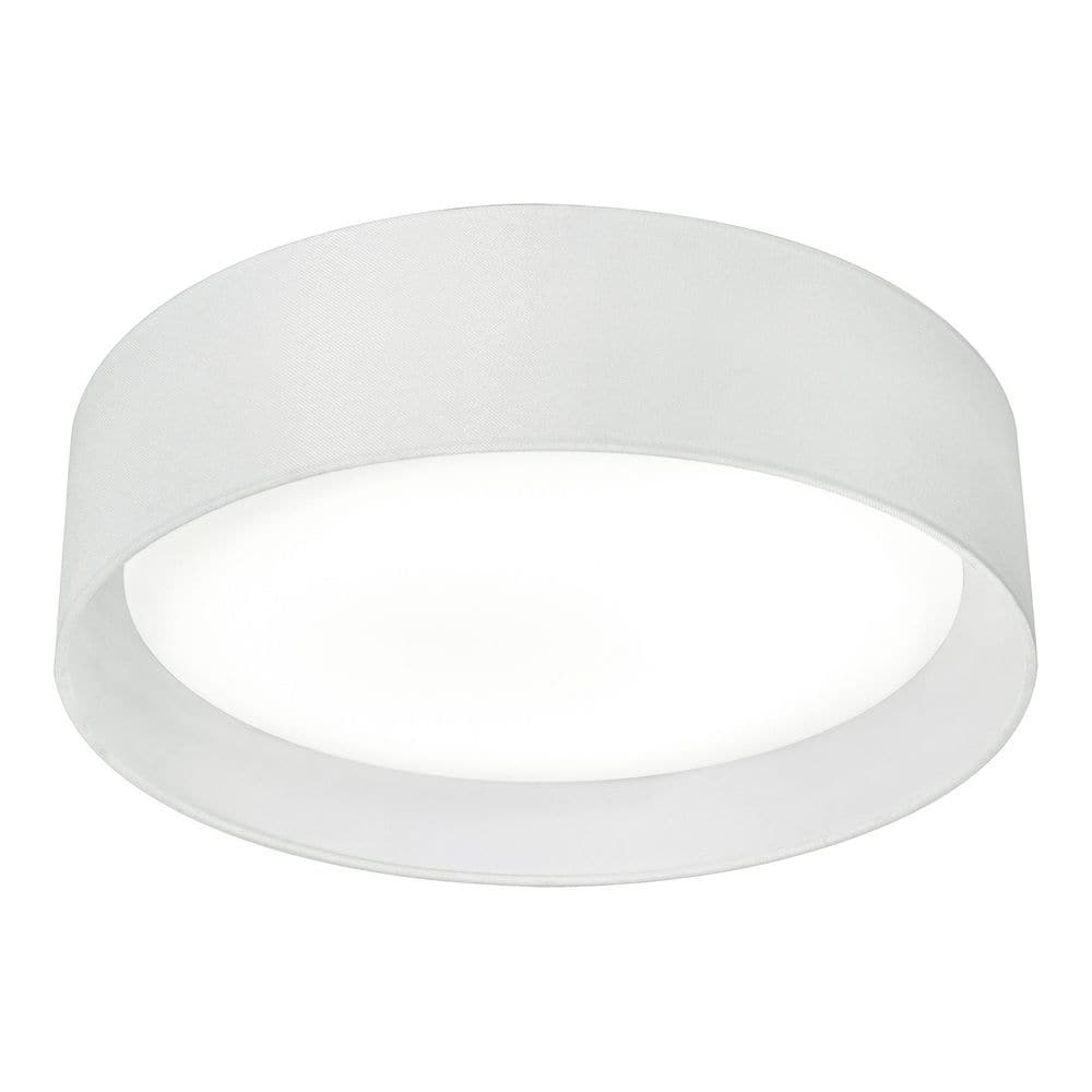 Ally 16 in. 1-Light White LED Flush Mount with White Linen Shade price history on PriceWatchPro