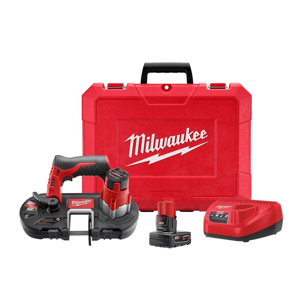 Milwaukee M12 12V Lithium-Ion Cordless Sub-Compact Band Saw XC Kit with One  3.0h Battery, Charger and Hard Case 2429-21XC The Home Depot