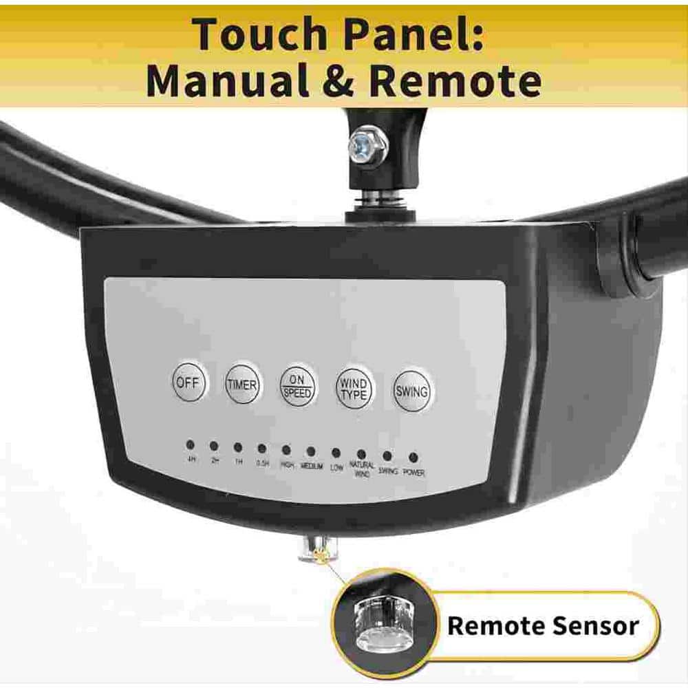 5000 CFM Black and Yellow Metal Remote Control Wall Mounted Fan