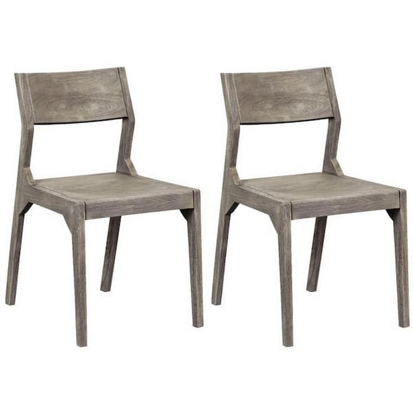 Coast To Coast Accents Set of 2 Yukon Light Grey and Gunmetal Angled Back Dining Chairs