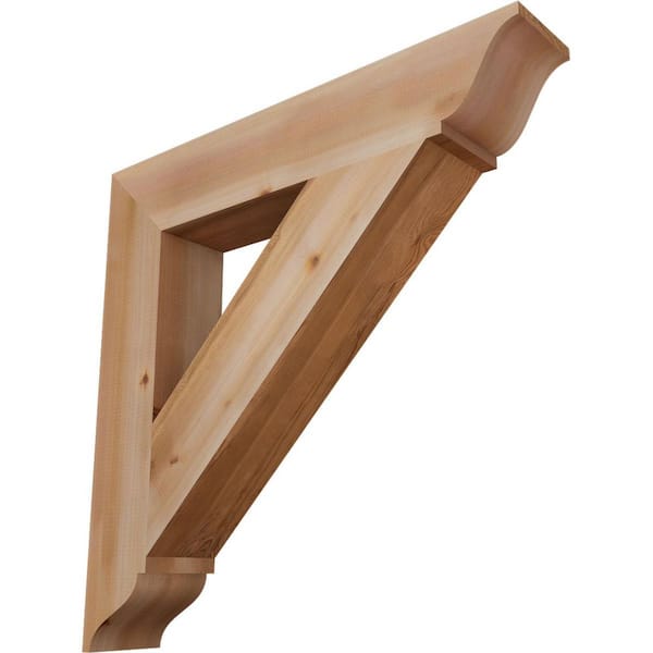 Ekena Millwork 5.5 in. x 34 in. x 34 in. Western Red Cedar Traditional Smooth Bracket