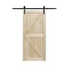 northbeam 36 in x 84 in Spruce Wood Unfinished Sliding Barn Door with Hardware Kit COV0301901910