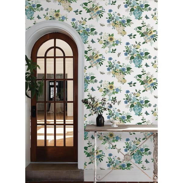 Flower Studies Blue Matte Non-Pasted Wallpaper