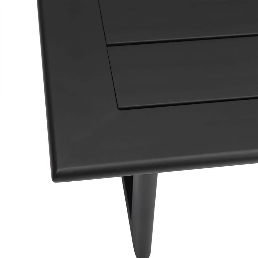 Cayman Black Rectangular Aluminum Outdoor Coffee Table