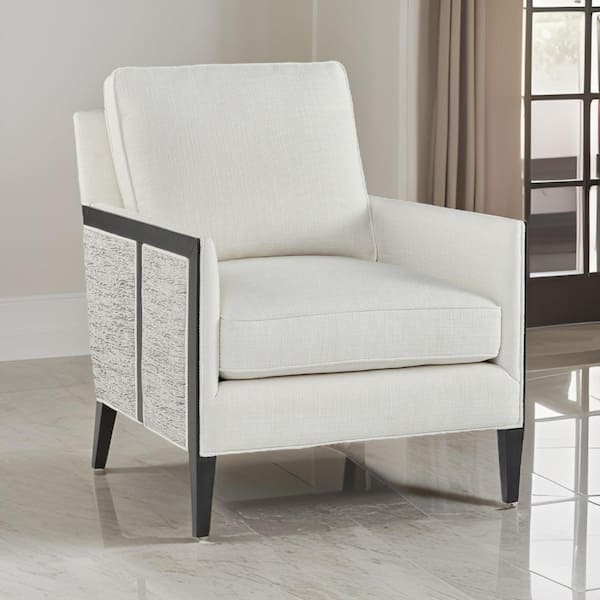 Benjara Adi Multicolour Fabric Side Chair with Black Solid Wood Frame