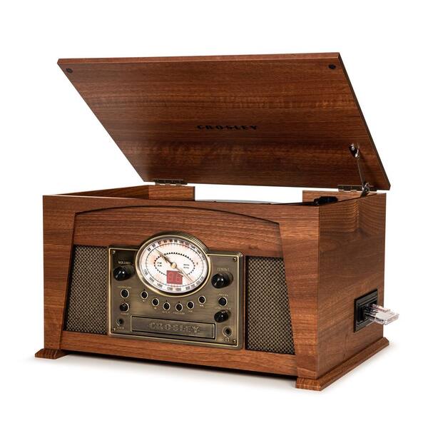 3 Speed Turntable Record Player 3/45/78 Wooden Cabinet Portable Radio AM FM 120 