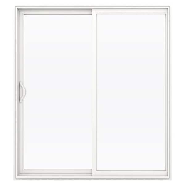 V-2500 72 in. x 80 in. x 4-9/16 in. Jamb White Vinyl Universal Sliding Patio Door with Low-E Argon Glass