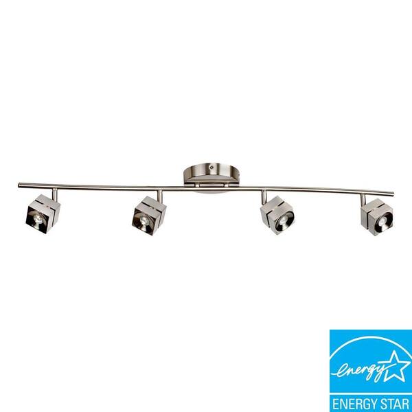 Aspects Multi-Use Cantrell 4-Light Satin Nickel Dimmable Fixed Track Lighting
