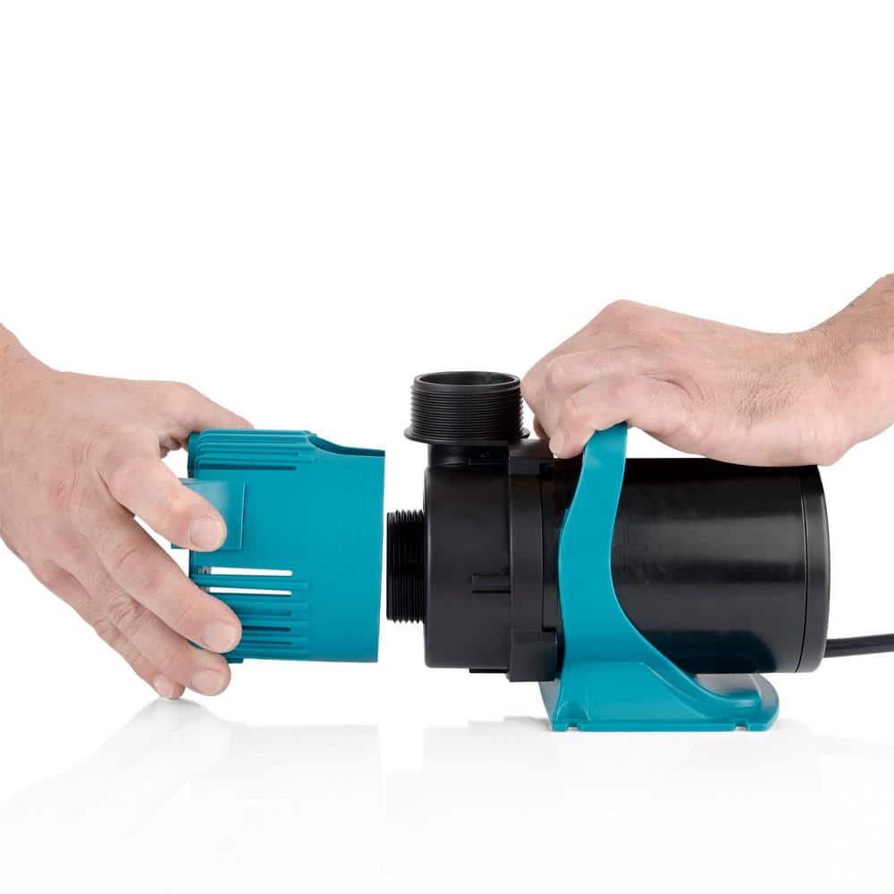 Teal and Black 5600 GPH Electric Pond Pump with Mesh Bag