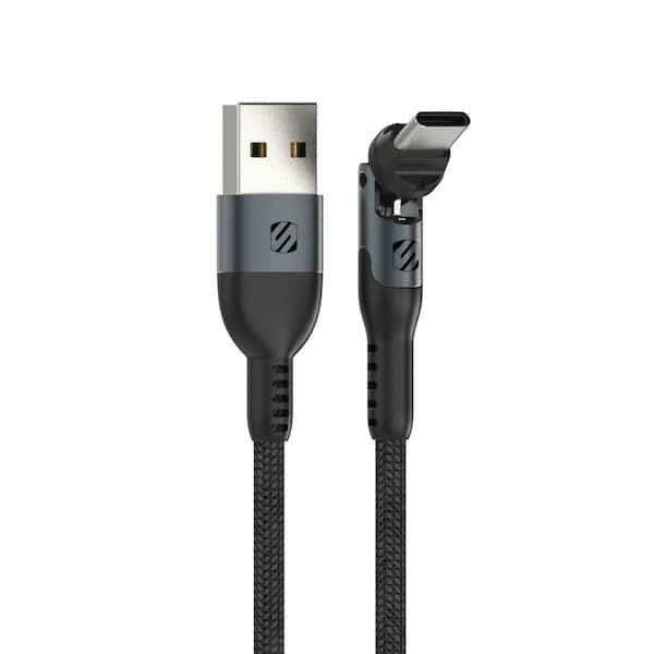 60W 4 ft. Braided USB-A to USB-C Charging Cable with 360-Degree Rotating Connector