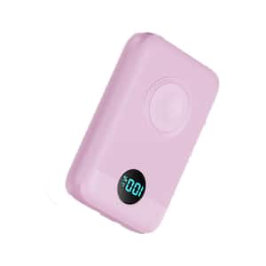 Superior 10800 mAh Magnetic Wireless Portable Charger Power Bank 20-Watt Fast Charging with LED Display in Pink