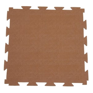 Terra-Flex 1/4 in. x 24 in. x 24 in. Chocolate Interlocking Rubber Mat (5-Pack, 20 sq. ft.)