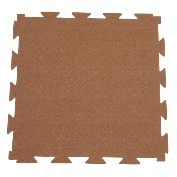 Rubber-Cal Terra-Flex 1/4 in. x 24 in. x 24 in. Chocolate Interlocking Rubber Mat (5-Pack, 20 sq. ft.)