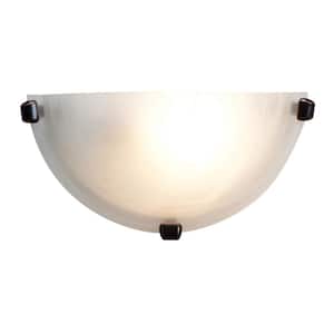 Mona 1 Light Oil-Rubbed Bronze Sconce with Alabaster Glass Shade