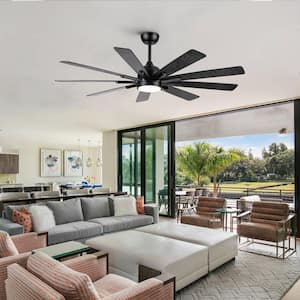 Modern Farmhouse 62 in. LED Indoor Smart Black Ceiling Fan with Remote Control