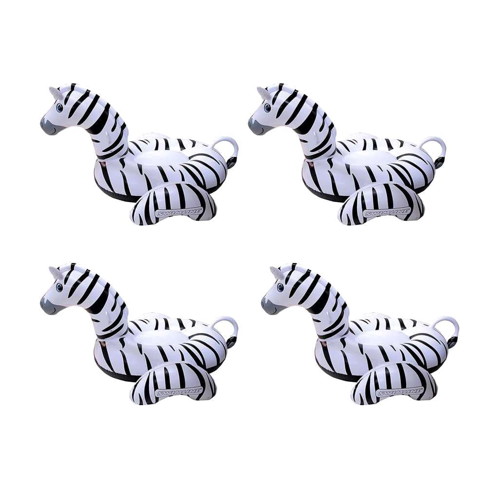 SWIMLINE Black/White Inflatable Zebra 2Person Swimming Pool Float (4