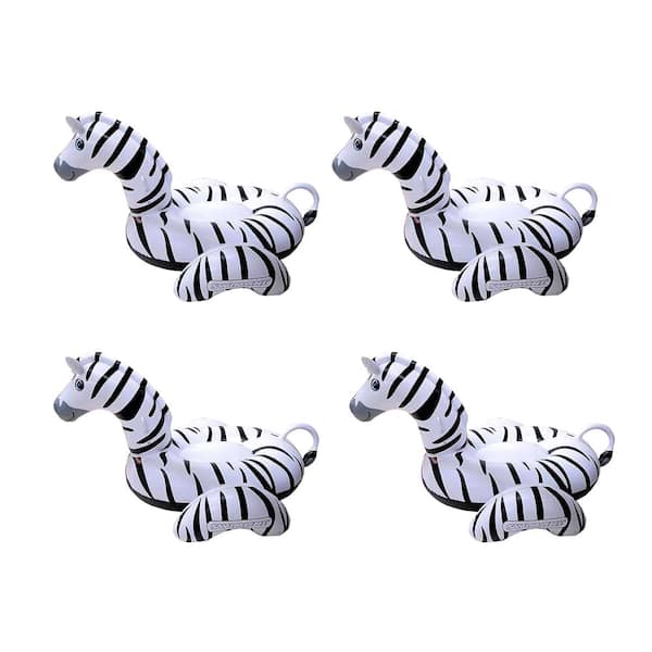 SWIMLINE Black/White Inflatable Zebra 2-Person Swimming Pool Float (4-Pack)