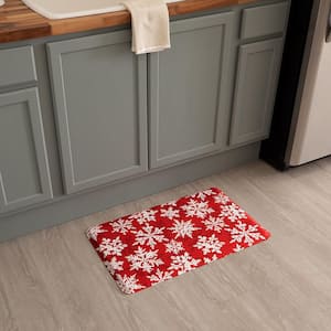 Holiday Flakes Multi 18 in. x 30 in. Kitchen Mat