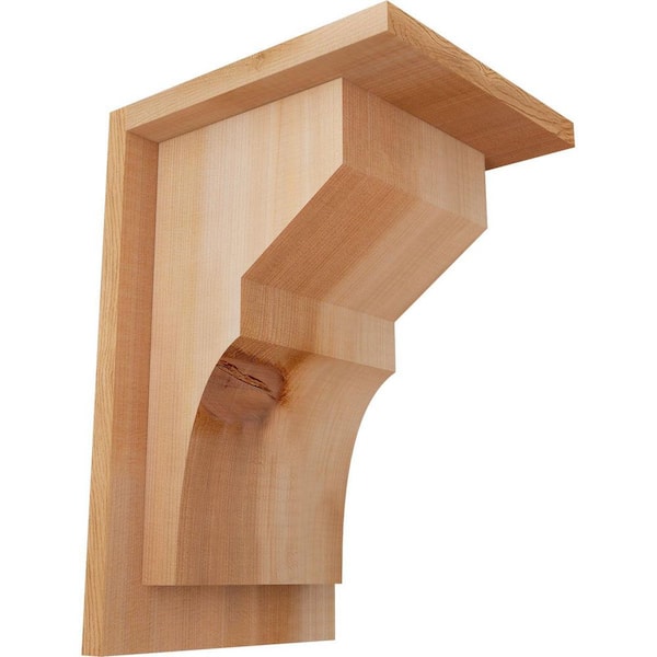 Ekena Millwork 7-1/2 in. x 8 in. x 12 in. Western Red Cedar Monterey Smooth Corbel with Backplate