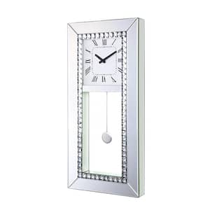Lotus Mirrored and Faux Crystal Diamonds Wall Clock