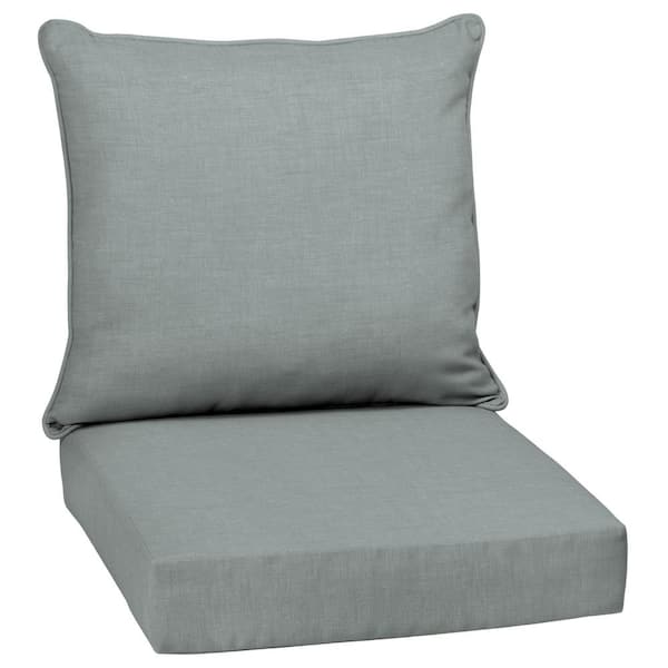 ARDEN 24 in. x 24 in. 2-Piece Deep Seating Outdoor Lounge Chair Cushion in Stone Grey Leala