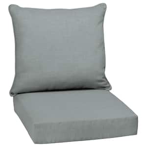 24 in. x 24 in. 2-Piece Deep Seating Outdoor Lounge Chair Cushion in Stone Grey Leala