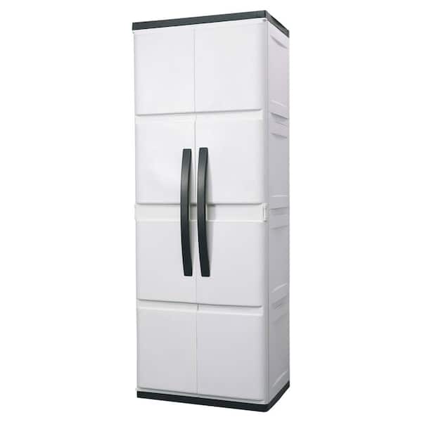 HDX 69.42 in. H x 25.79 in. W x 19.91 in. D Plastic Freestanding Cabinet-DISCONTINUED