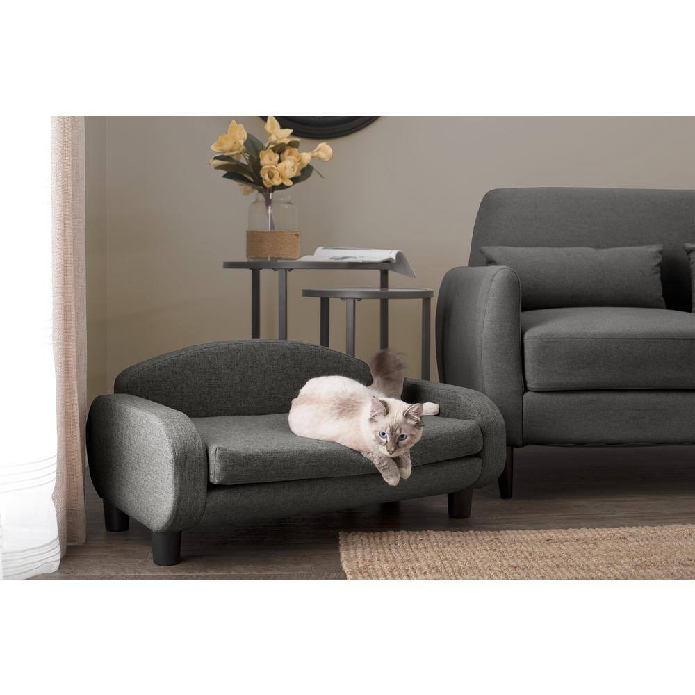 Gray Elevated Pet Sofa with Removable Mattress Cover