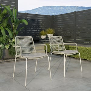 Rhine Gray Stacking Metal Outdoor Dining Chair (2-Pack)