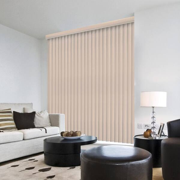 Home Decorators Collection Rustic White Cordless Textured Vertical Louvers (9 Pack) - 3.5 in. W x 70.5 in. L (Actual Size 3.5 in. W x 69 in. L )