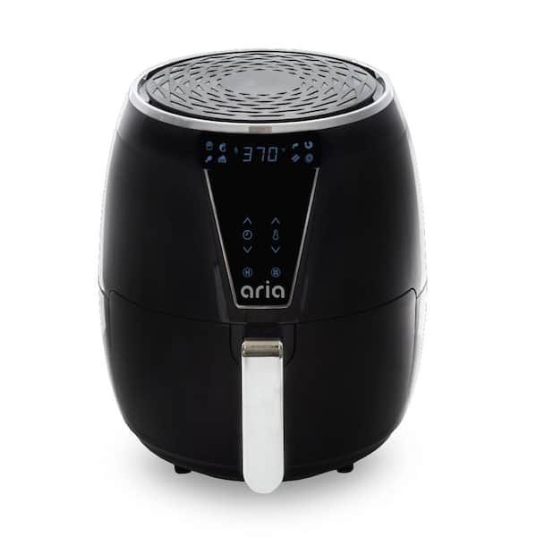 ARIA 5 Qt. Ceramic Air Fryer, Toxin-Free and 8-in-1 Cooking Presets, Black