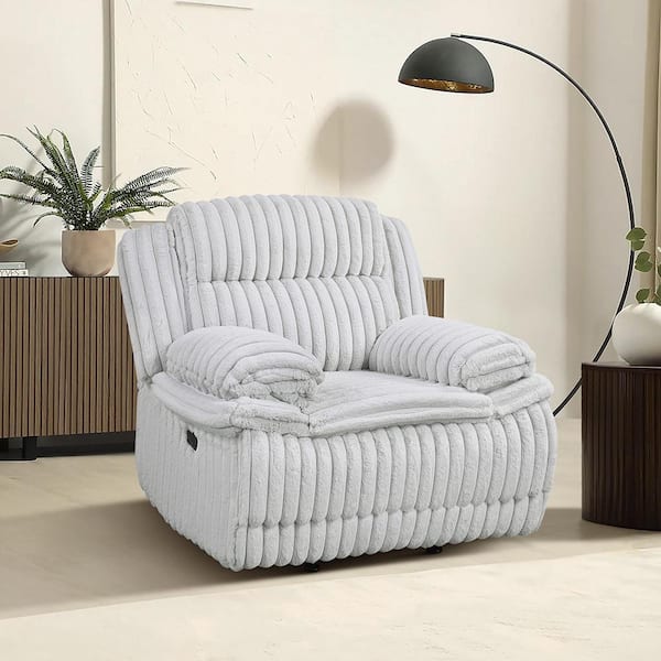 Dyersburg Gray Corduroy Fabric Manual Glider Recliner