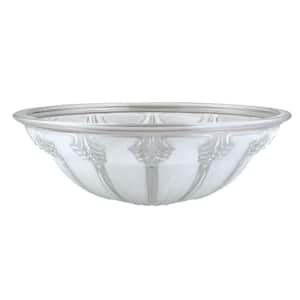 3-7/8 in. H x 11-3/4 in. Dia/Clear&Sandblasted/2 Tone Glass Shade For Torchiere Lamp, Swag Lamp and Pendant