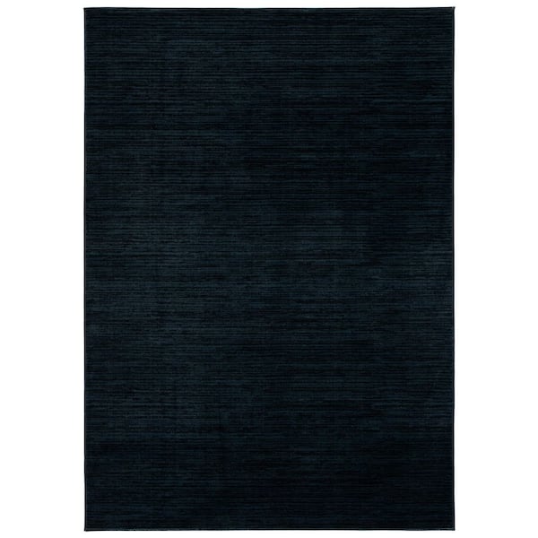 Vision Black 2 ft. x 3 ft. Solid Marle Area Rug